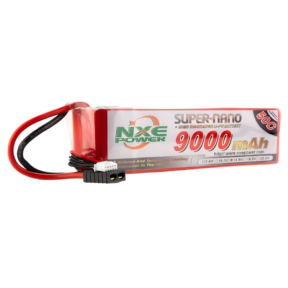 NXE 14.8v 9000mAh 50C LiPo Battery w/ TRX Connector X-Maxx 9000SC504STRX