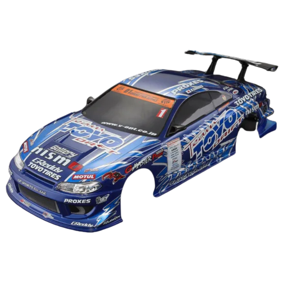Nissan Silvia S15 GP 1/10 Drift RC PC Body Shell 195mm Painted Blue