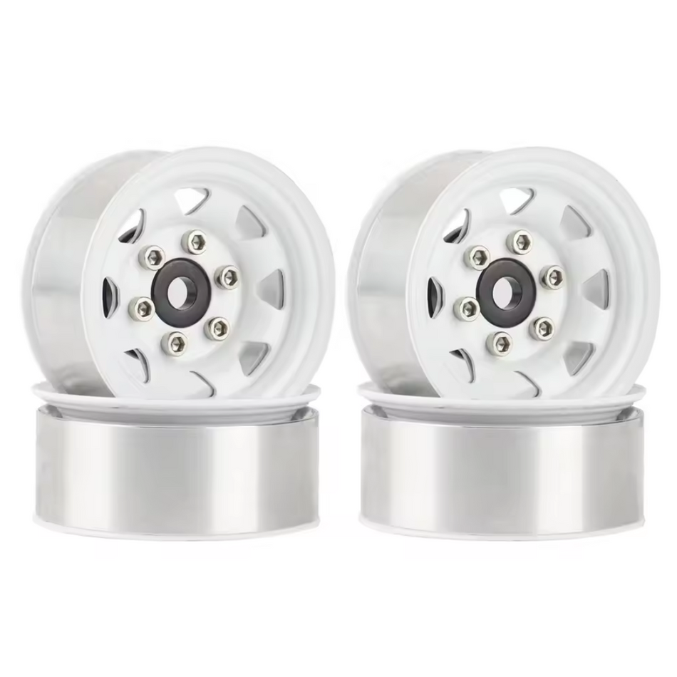 OZRC 1.55 White Metal Beadlock Wheel Rim 1/10 RC Crawler Axial Traxxas RC4WD
