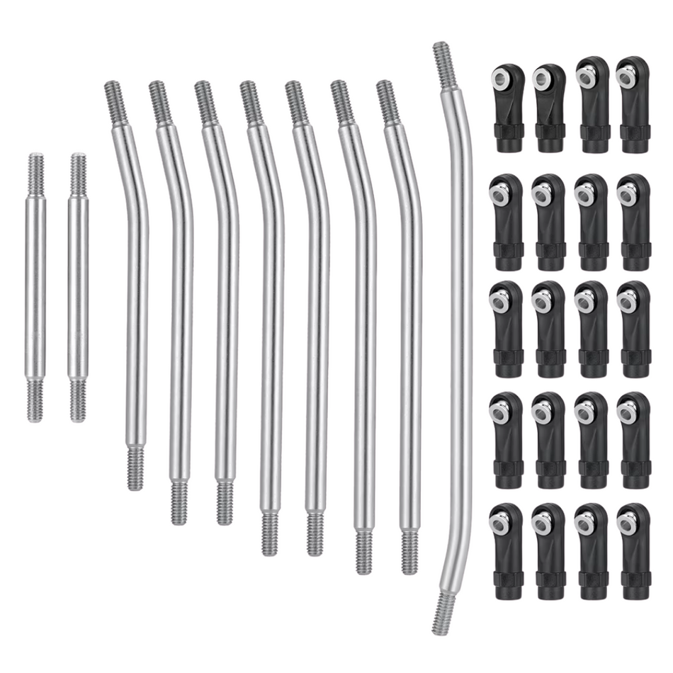 OZRC 10Pcs Stainless Steel Suspension Steering Link Rod Set for Enduro RC