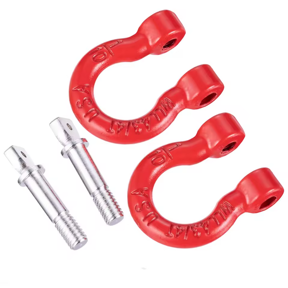 OZRC 1/10 Red D Shackles for RC Rock Crawler Hook Recovery 2pcs
