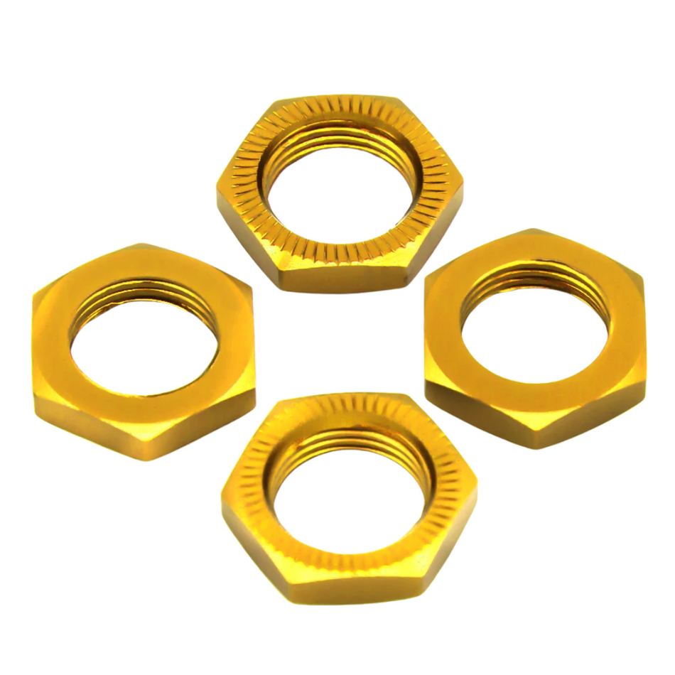 OZRC 17mm Wheel Hex Nuts Serrated Aluminium 7758 for RC 1/8 Arrma Gold