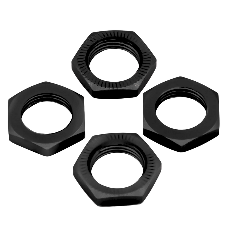 OZRC 17mm Wheel Hex Nuts Serrated Aluminium 7758 for RC 1/8 Arrma Black