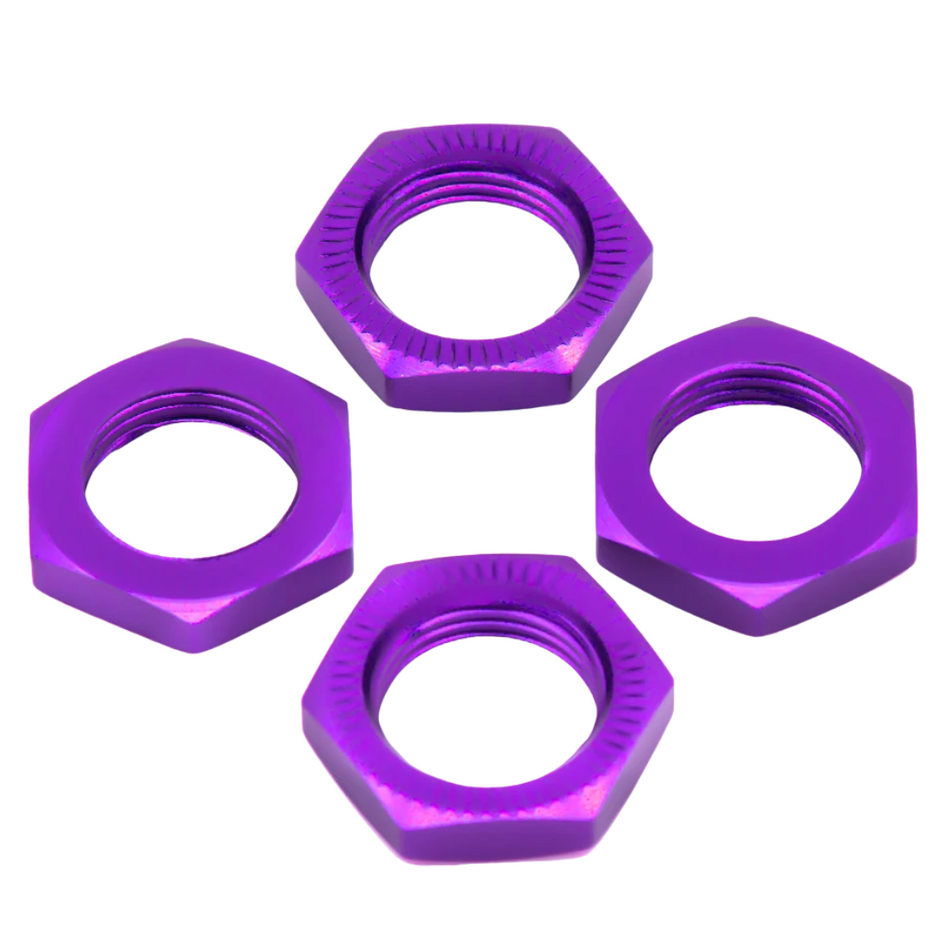 OZRC 17mm Wheel Hex Nuts Serrated Aluminium 7758 for RC 1/8 Arrma Purple