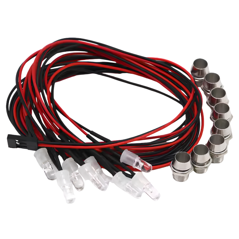 OZRC 8 LED Light Kit For RC Car 4 White & 4 Red 5mm Size 70cm 6.0V