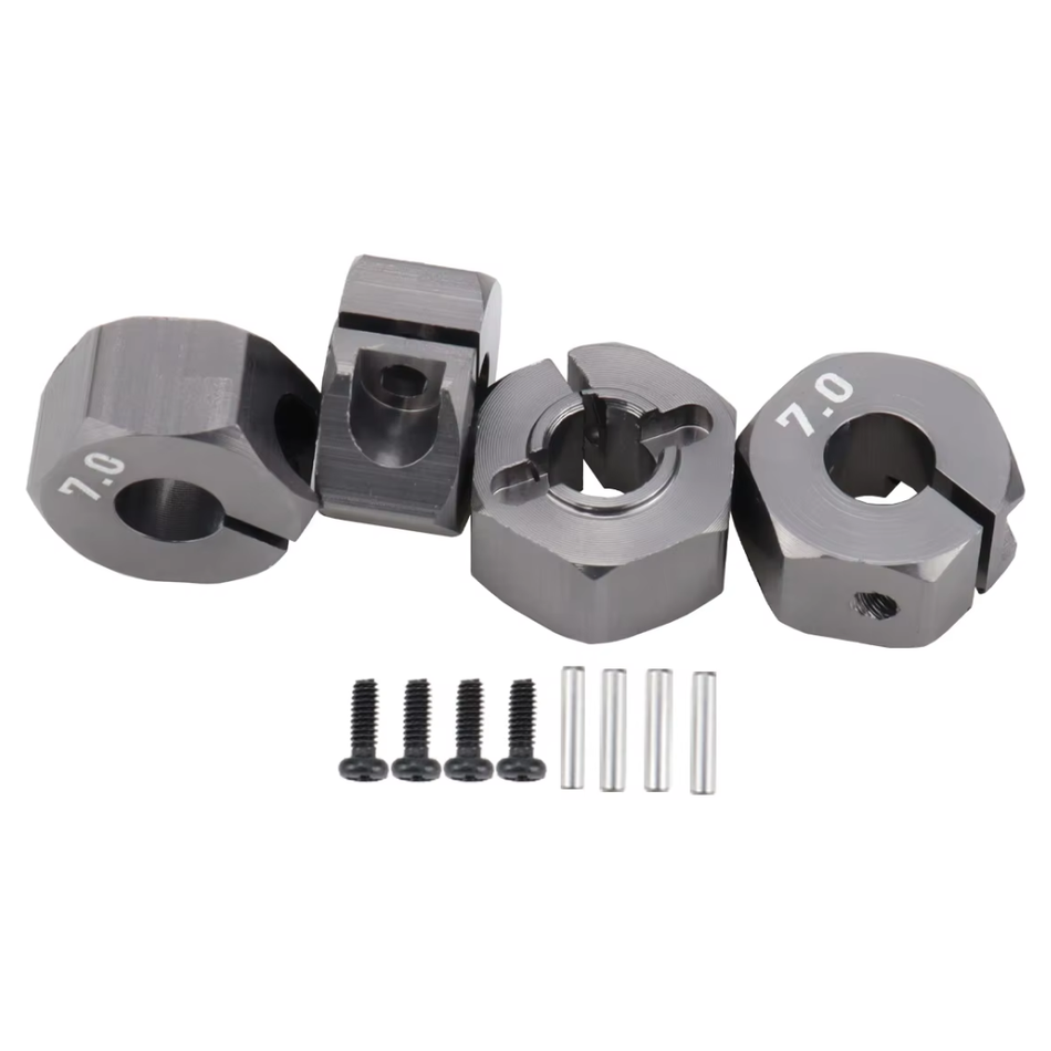OZRC 7mm Alloy Extenders for 12mm Hex Adapter Drive Hub for 1/10 RC Cars 4pcs