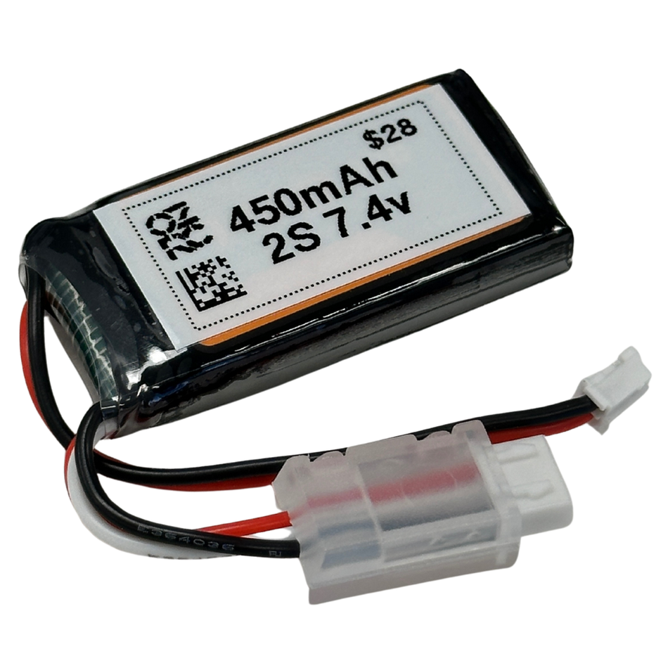 OZRC Battery 7.4V 450mAh 2S 30C Lipo with PH2.0 Plug Fits SCX24