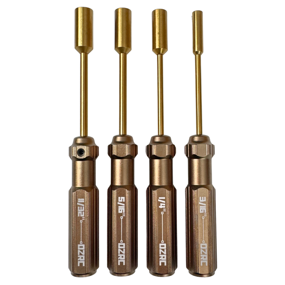 OZRC Imperial Nut Driver 3/16" 5/64" 1/4" 11/32" Inch Tools w/ Hardened Steel Tips 4pcs