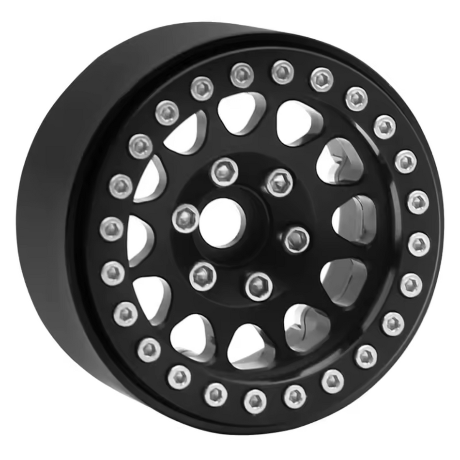 OZRC Metal 1.9 Beadlock Wheel Rim Hub 12mm Hex for 1/10 Traxxas Enduro Axial FMS Black