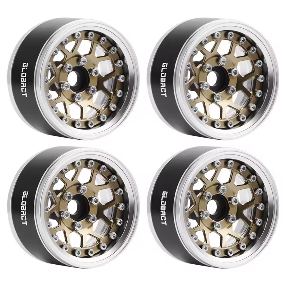 OZRC Metal 1.9 Beadlock Wheel Rim Hub 12mm Hex for 1/10 Traxxas Enduro Axial FMS Gold