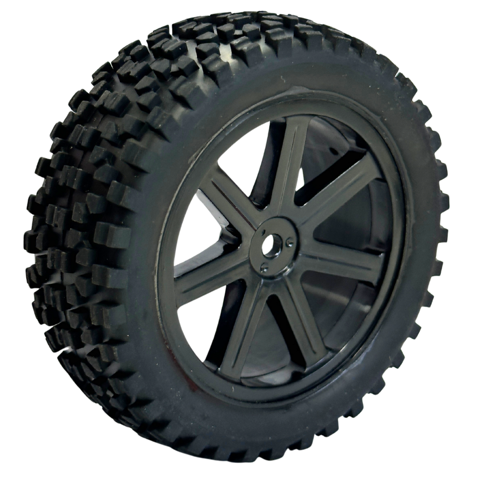 OZRC Race-Ready Basic 1/10 Off-Road Buggy Tyres 12mm Hex Black Pre-Glued 4Pcs