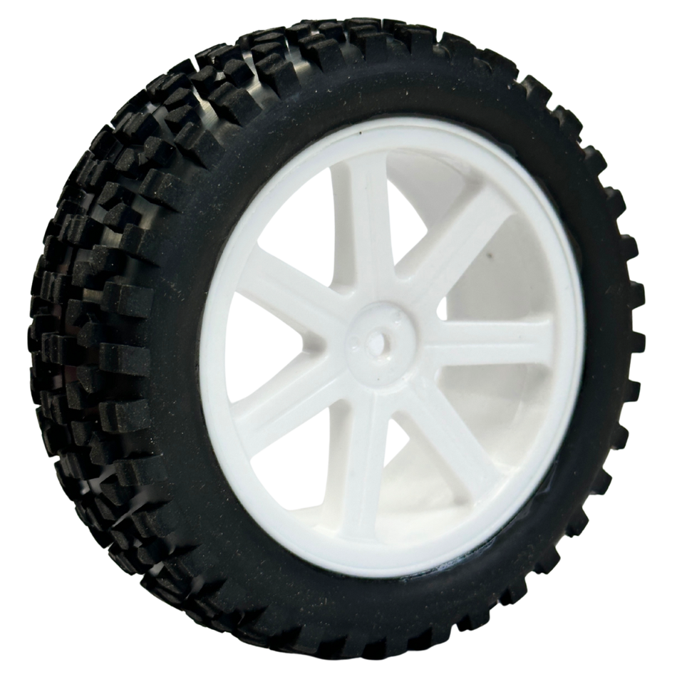 OZRC Race-Ready Basic 1/10 Off-Road Buggy Tyres 12mm Hex White Pre-Glued 4Pcs