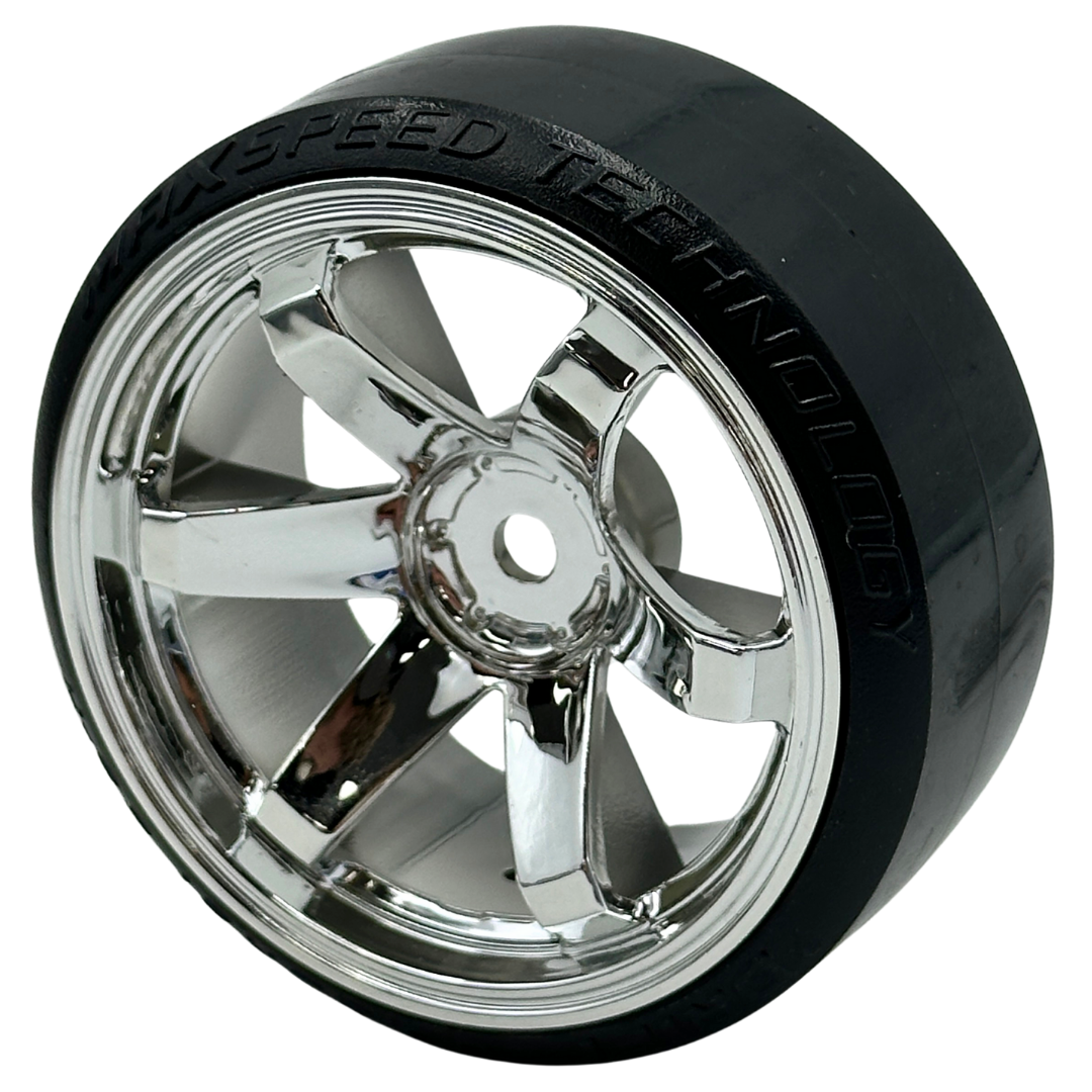 OZRC Silver Chrome Drift Wheels w/ Tyres Complete set for On-road 1/10