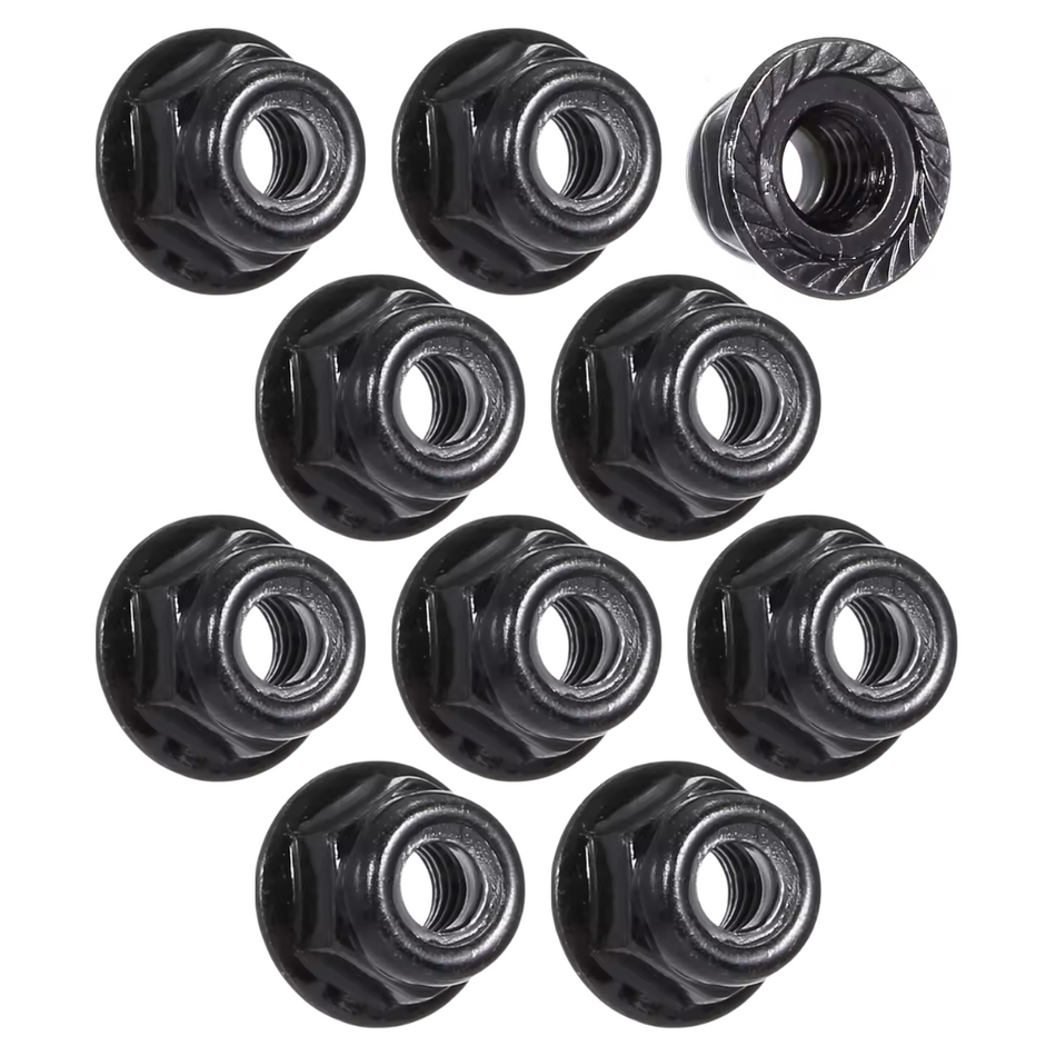 OZRC Upgrade 4mm Wheel Nuts Flanged Locking Serrated 10pcs Steel M4 Thread