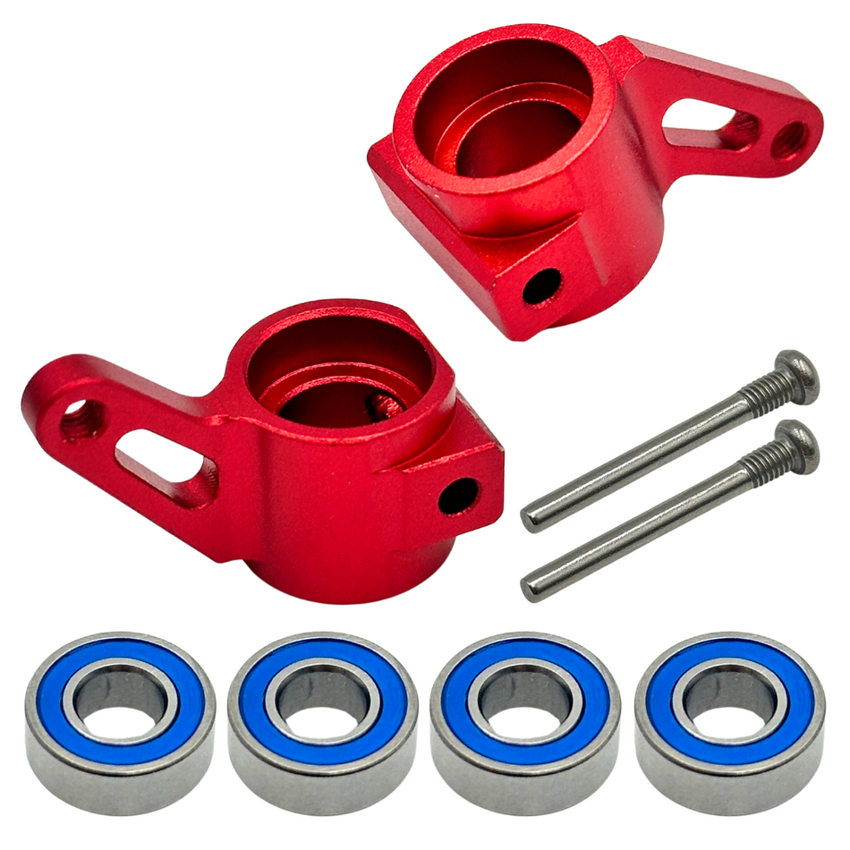 OZRC Upgrade Traxxas Alloy Steering Knuckles w/ Bearings Red for Slash Bandit Rustler 2pcs