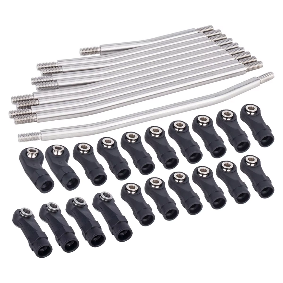 OZRC 313mm Upgraded 10Pcs Stainless Steel Links Rod Set for SCX10 II 90046