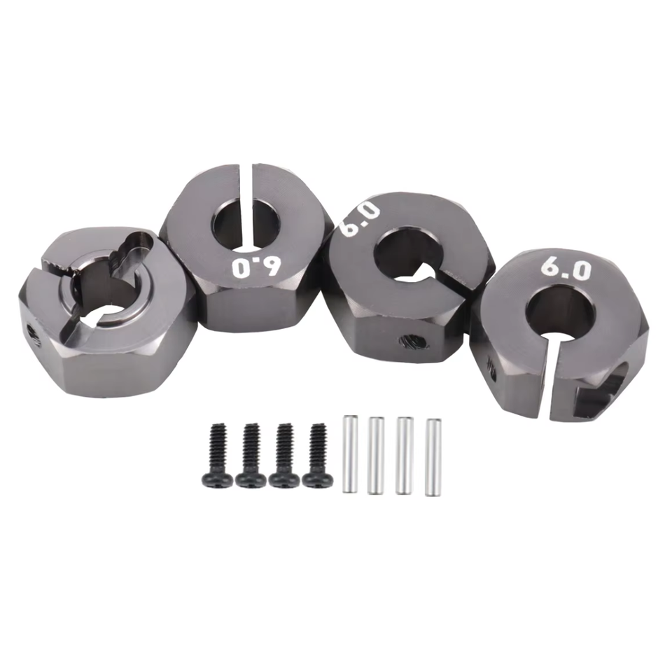 OZRC 6mm Alloy Extenders for 12mm Hex Adapter Drive Hub for 1/10 RC Cars 4pcs