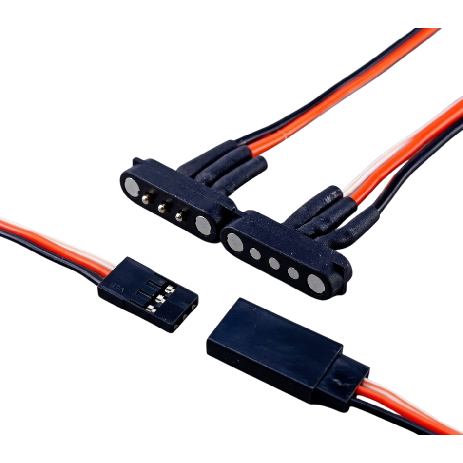 OZRC Magnetic Snap-on Futaba JR Extension Cable Connector for RC Models 318mm