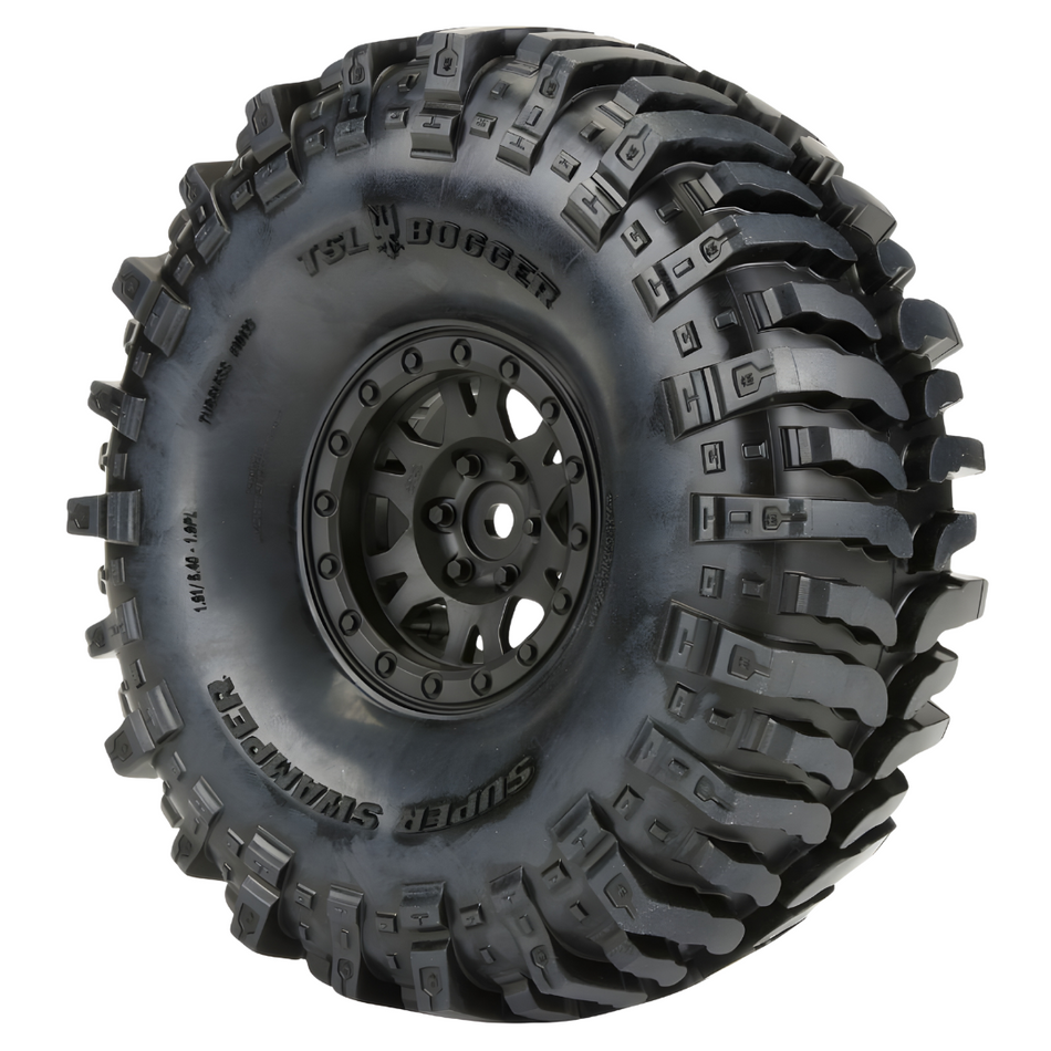 Proline Interco Bogger 1.9 Tyres Mounted on Impulse Black Wheels, PR10133-10