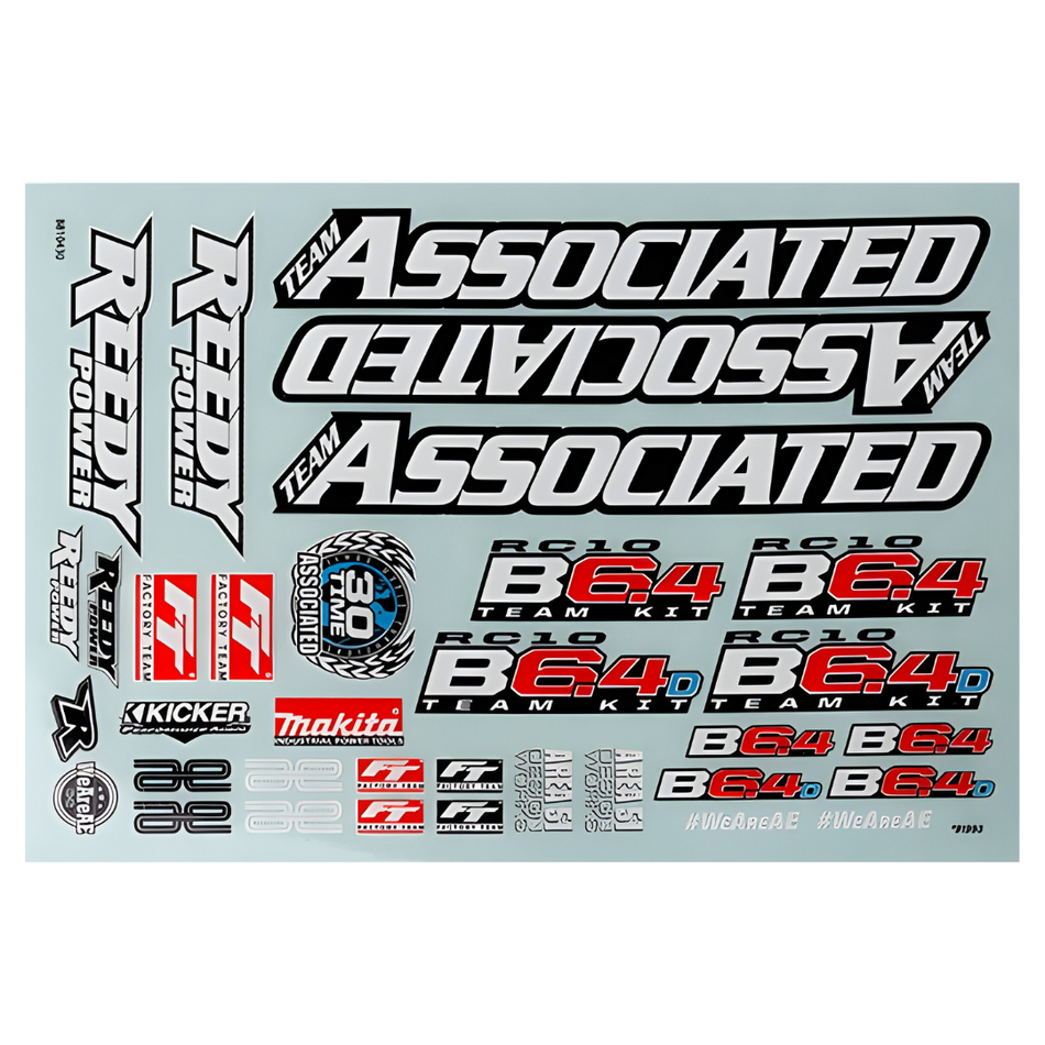 Team Associated RC10B6.4 Decal Sheet Suits B6.4 and B6.4D 91993