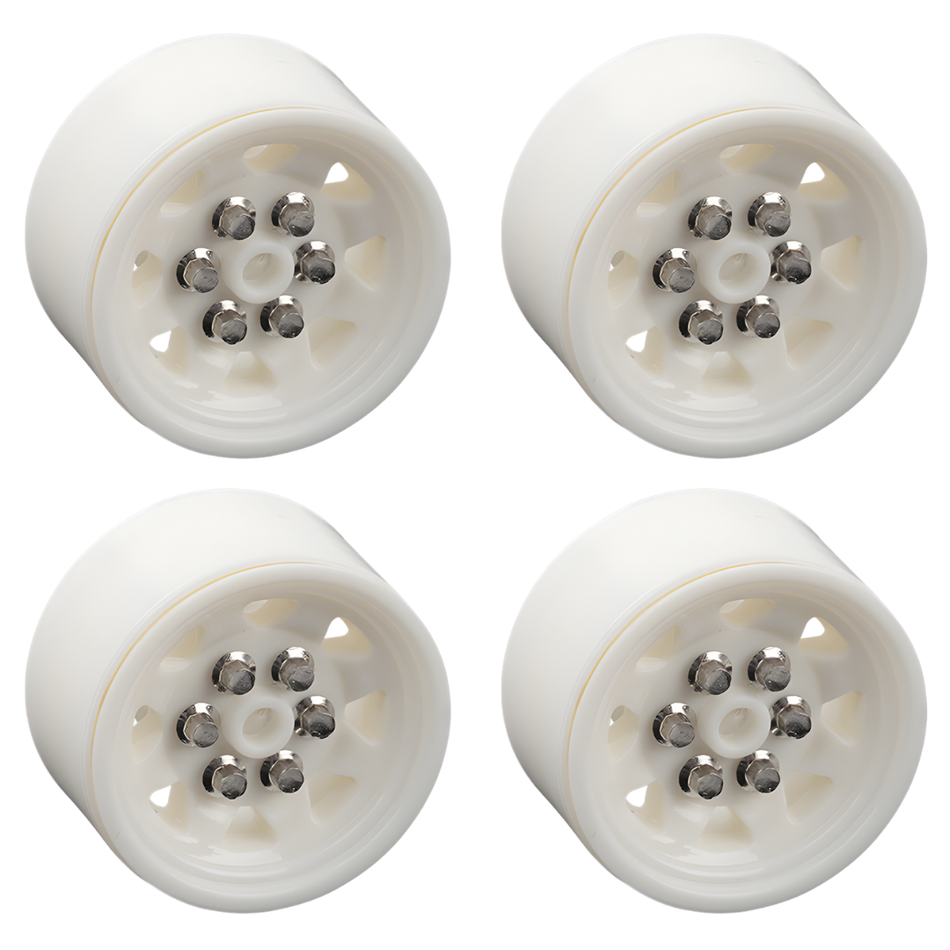 RC4WD 1/24 Trail Finder 2 OEM Plastic 0.7in Beadlock Wheels White 4pcs Z-W0338