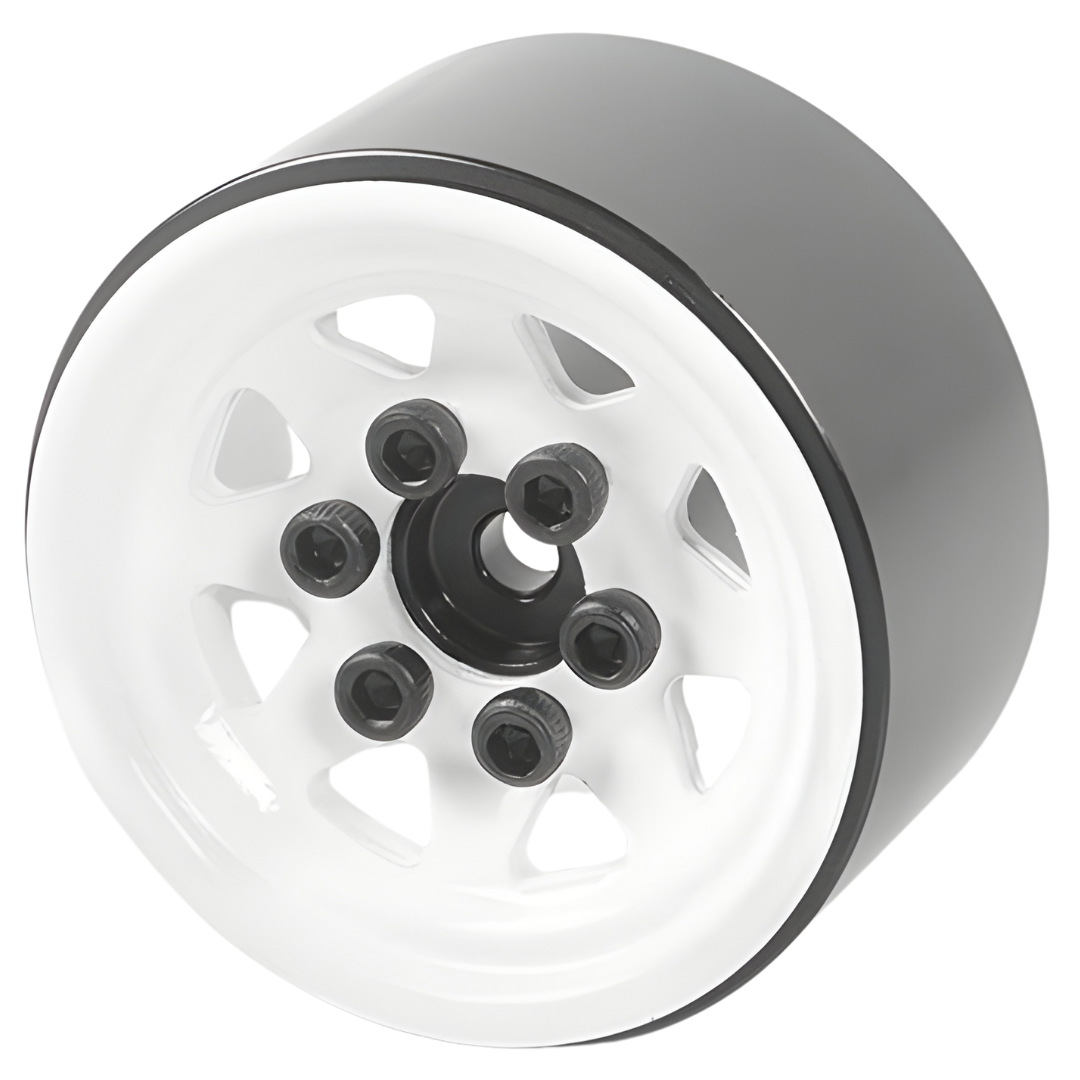 RC4WD Stamped Steel 1.0'' Stock Bead-lock Wheels 1/24 RC Crawler (Whit ...