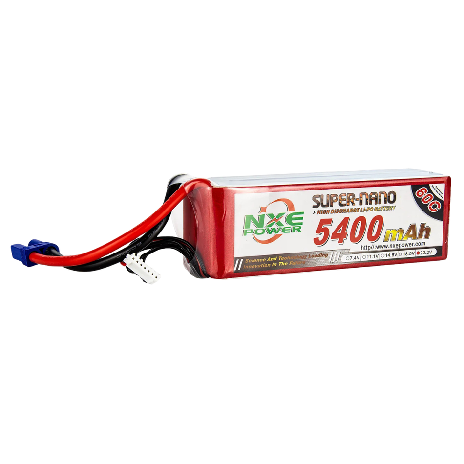 NXE Power 5400mAh 22.2V 60C 6S Soft Case LiPo Battery EC5