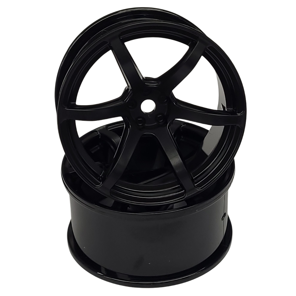 Yokomo RP 1/10 RC Drift Wheel 6 Spoke Offset 6mm Black RP-6213B6A
