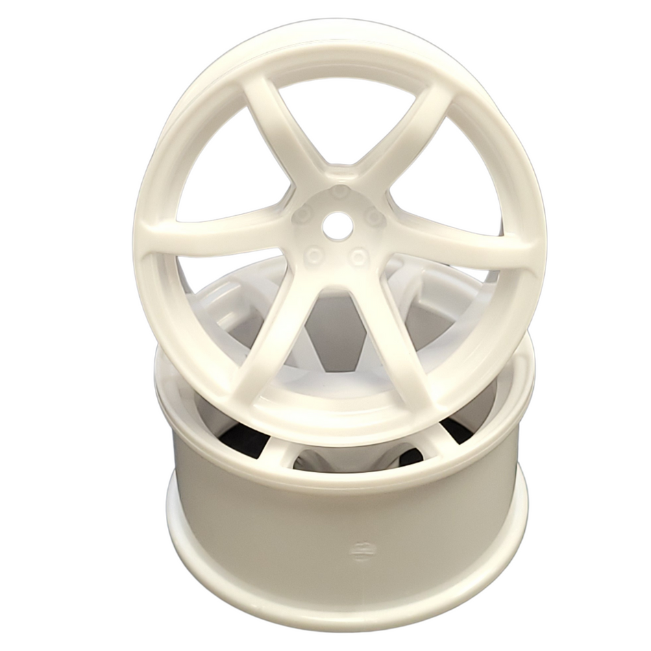 Yokomo RP RC 1/10 Drift Wheel 6 Spoke Offset 8mm White RP-6213W8A