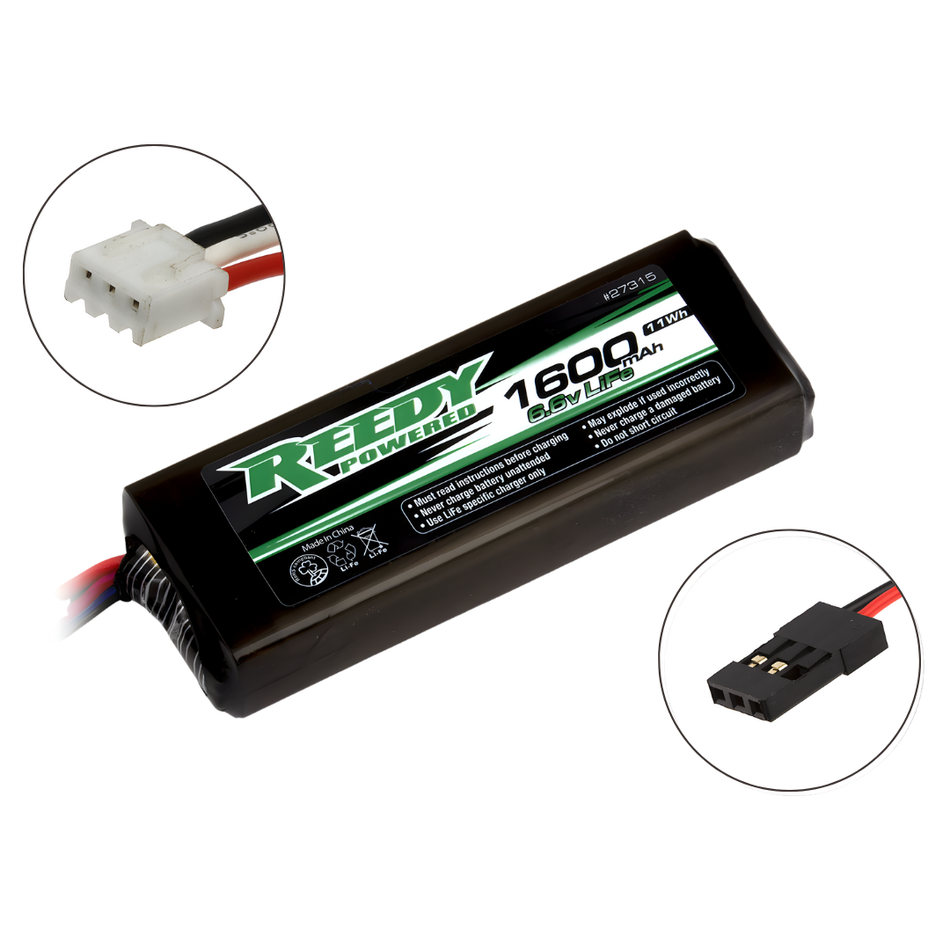 Reedy LiFe Pro 1600mAh 6.6V Flat RX/TX Battery Pack 2S LiFe ASS27315