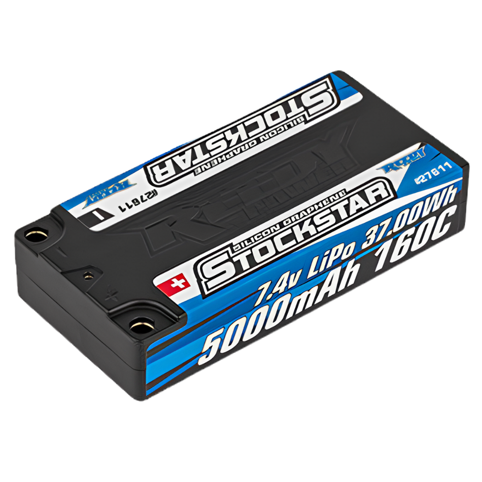 Reedy Stockstar 5000mAh 2S 7.4V 160C LCG Shorty LiPo Battery 27611