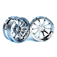 Reve D VR10 Competition Drift Wheel Plated Chrome +6 Offset 1/10 RC 2 Piece Set RW-VR10S6