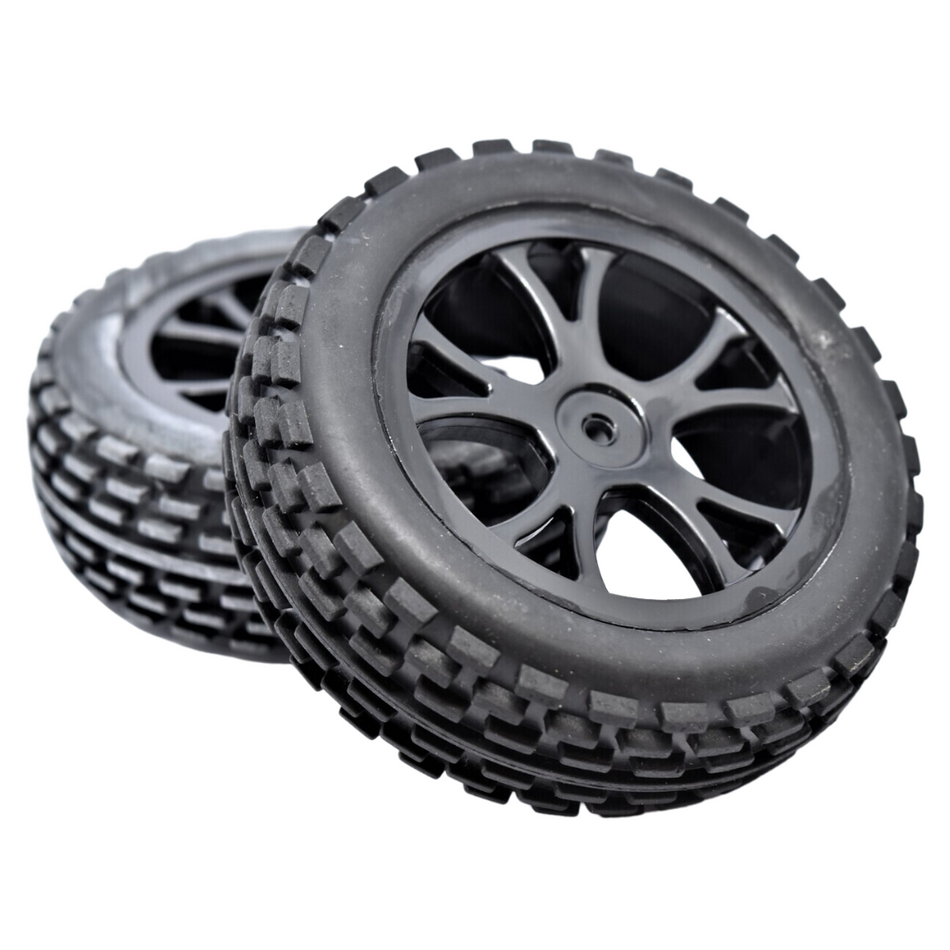 River Hobby VRX Rear 1/10 Buggy Wheel & Tyres 12mm Hex Spirit Black RH-10303B