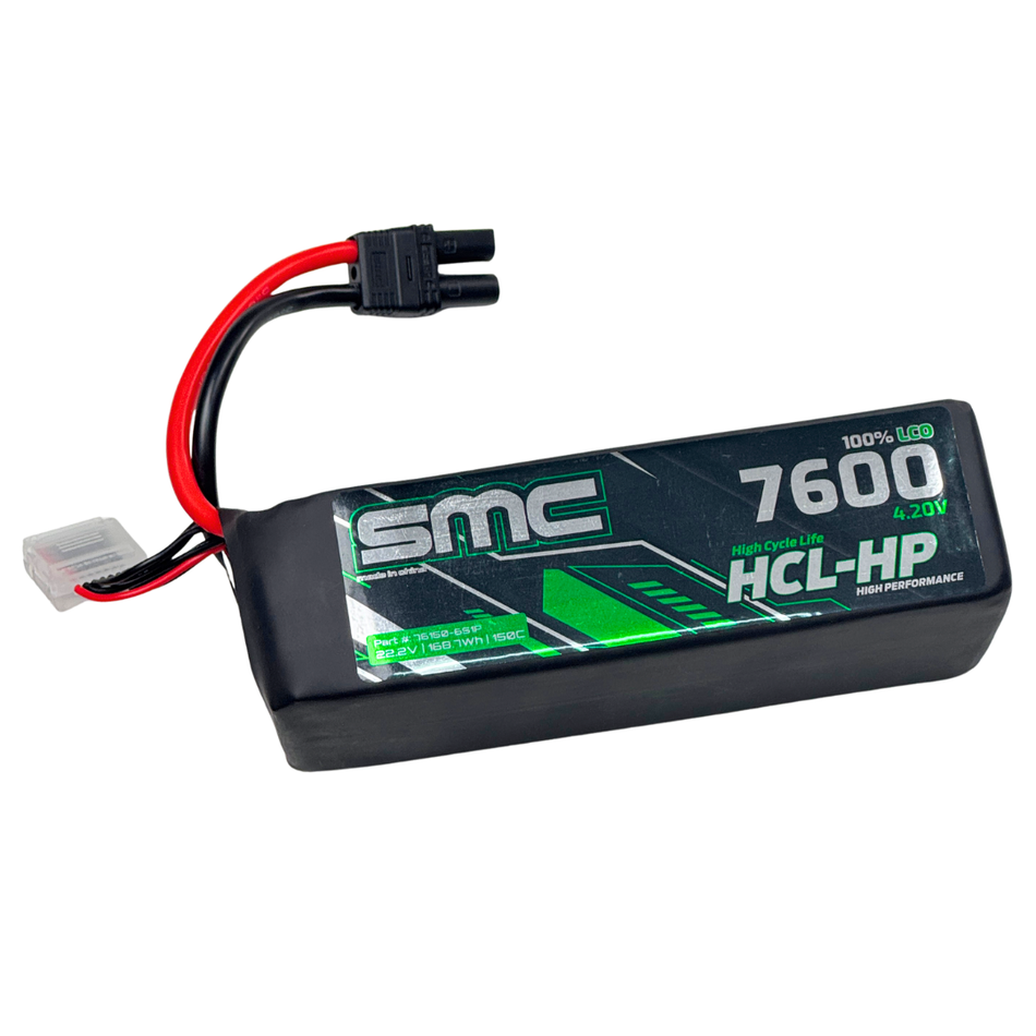 SMC 22.2V 6S 7600mAh 150C G10 LiPo Battery IC5 EC5 SMC-HCLHP-7600-6S