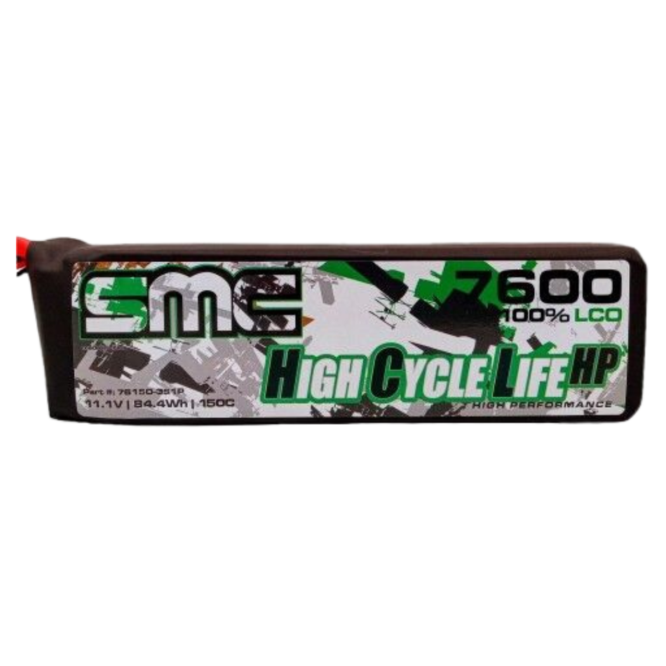 SMC HCL-HP 11.1V 7600mAh 150C 3S LiPo Battery G10 Protection Plates SC5 Connector