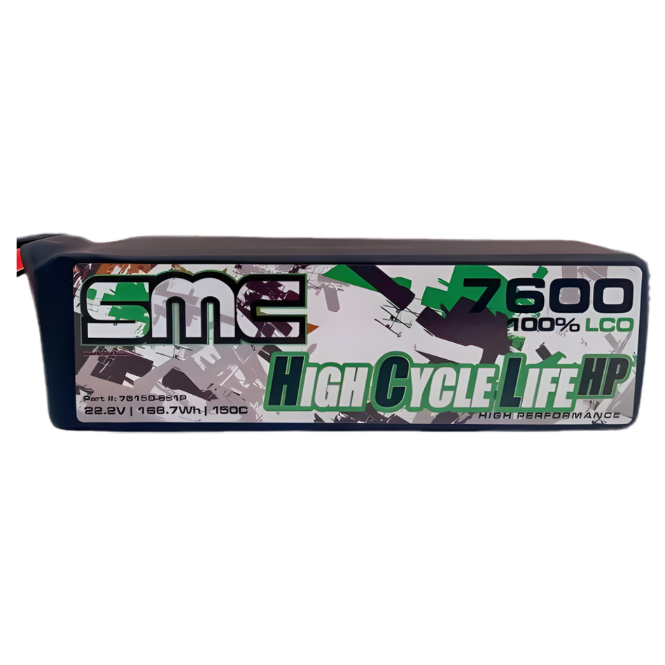 SMC HCL-HP 22.2V 7600mAh 150C LiPo Battery G10 Plates TRX ID Plug