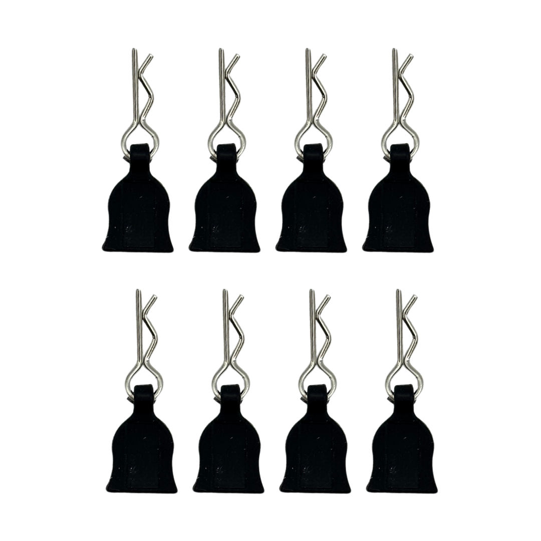 Small Body Pins Clips 1mm w/ Black Rubber Tab 8 pcs – OZRC