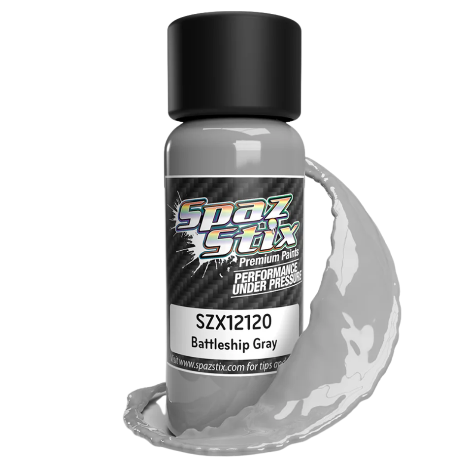 Spaz Stix Battleship Gray Airbrush Ready Paint 2oz 59ml Bottle SZX12120