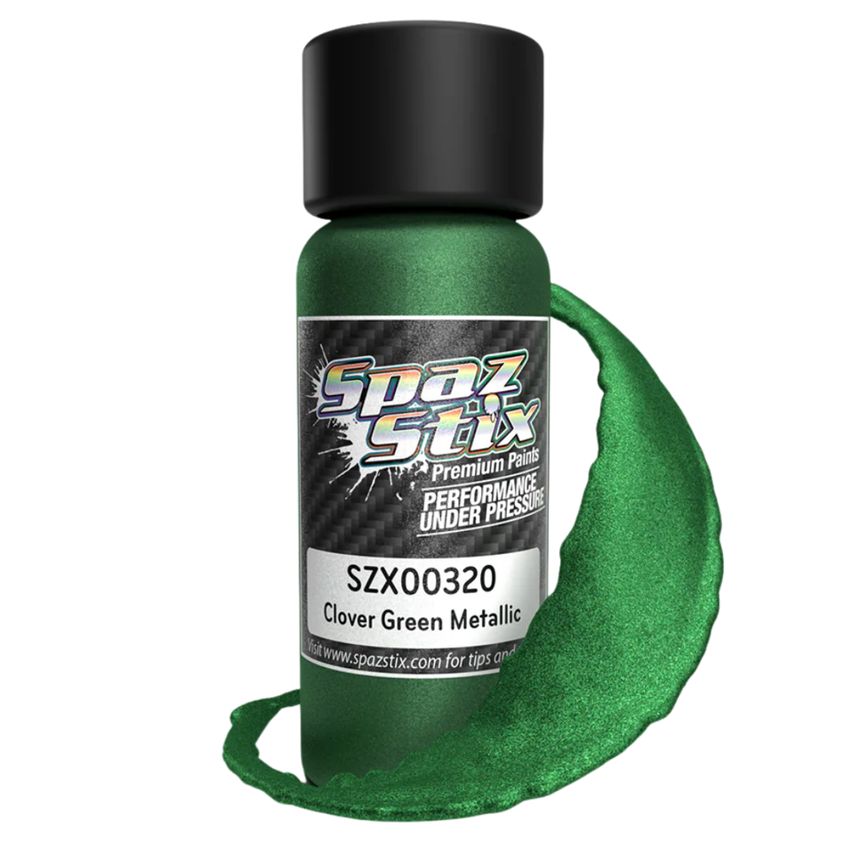 Spaz Stix Clover Green Metallic Airbrush Ready Paint 2oz 59ml Bottle SZX00320
