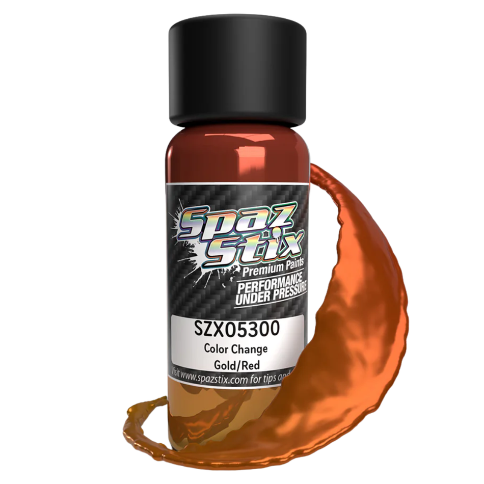 Spaz Stix Color Change Airbrush Ready Paint Gold/Red 2oz 59ml Bottle SZX05300