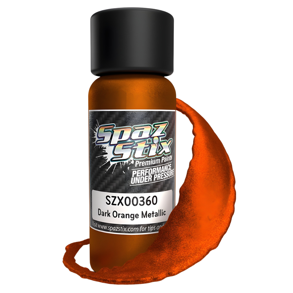 Spaz Stix Dark Orange Metallic Airbrush Paint 59ml RC SZX00360