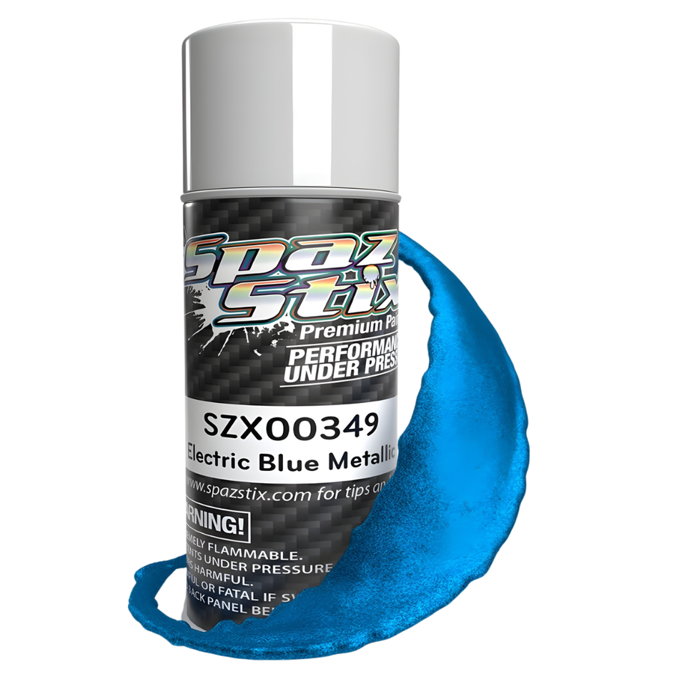 Spaz Stix Electric Blue Metallic Aerosol Paint 3.5oz RC Paint SZX00349