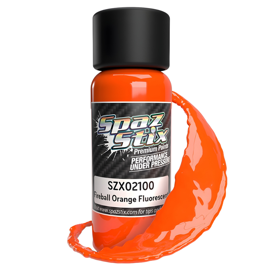 Spaz Stix Fireball Orange Fluorescent Airbrush Paint 59ml SZX02100