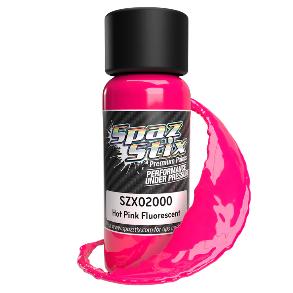 Spaz Stix Hot Pink Fluorescent Airbrush Ready Paint 2oz 59ml Bottle SZX02000