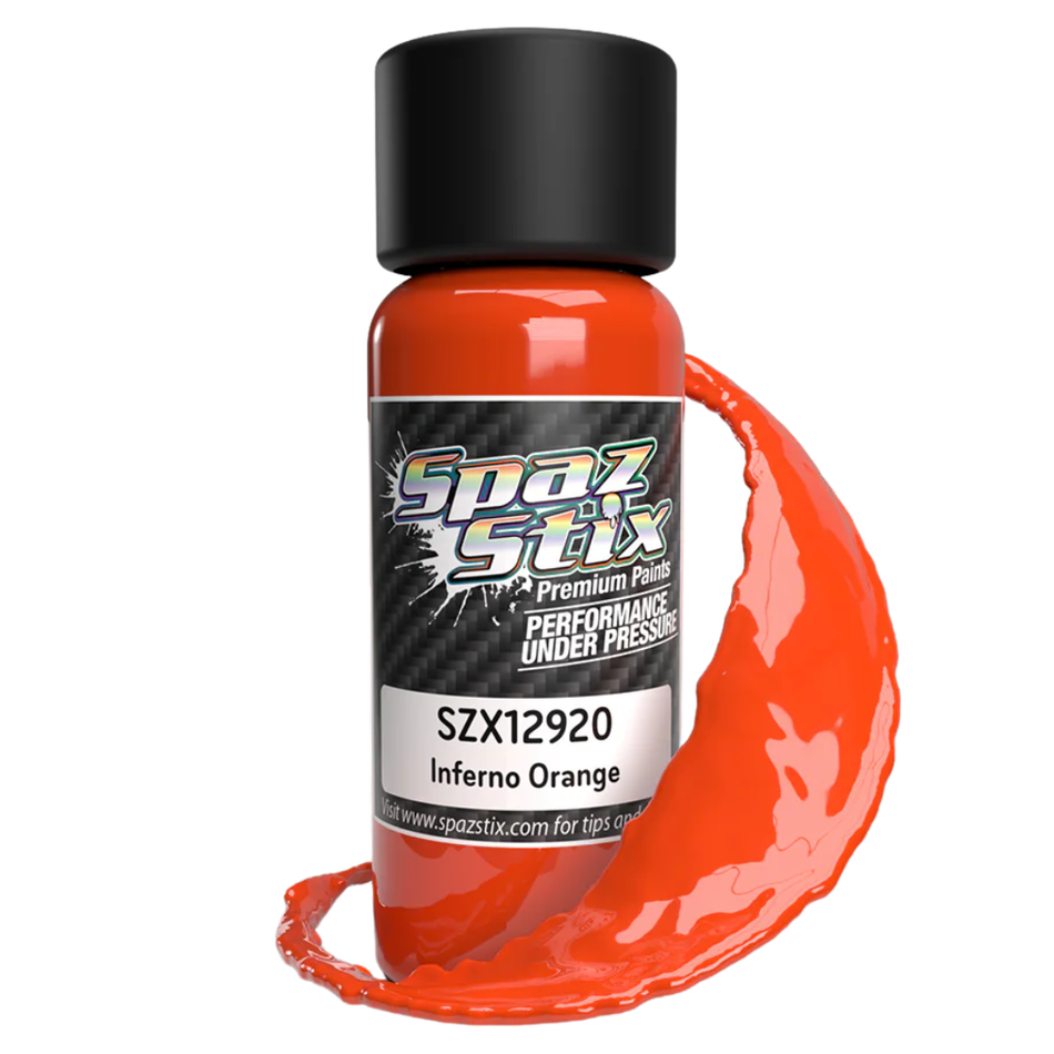 Spaz Stix Inferno Orange Airbrush Ready Paint 2oz 59ml Bottle SZX12920