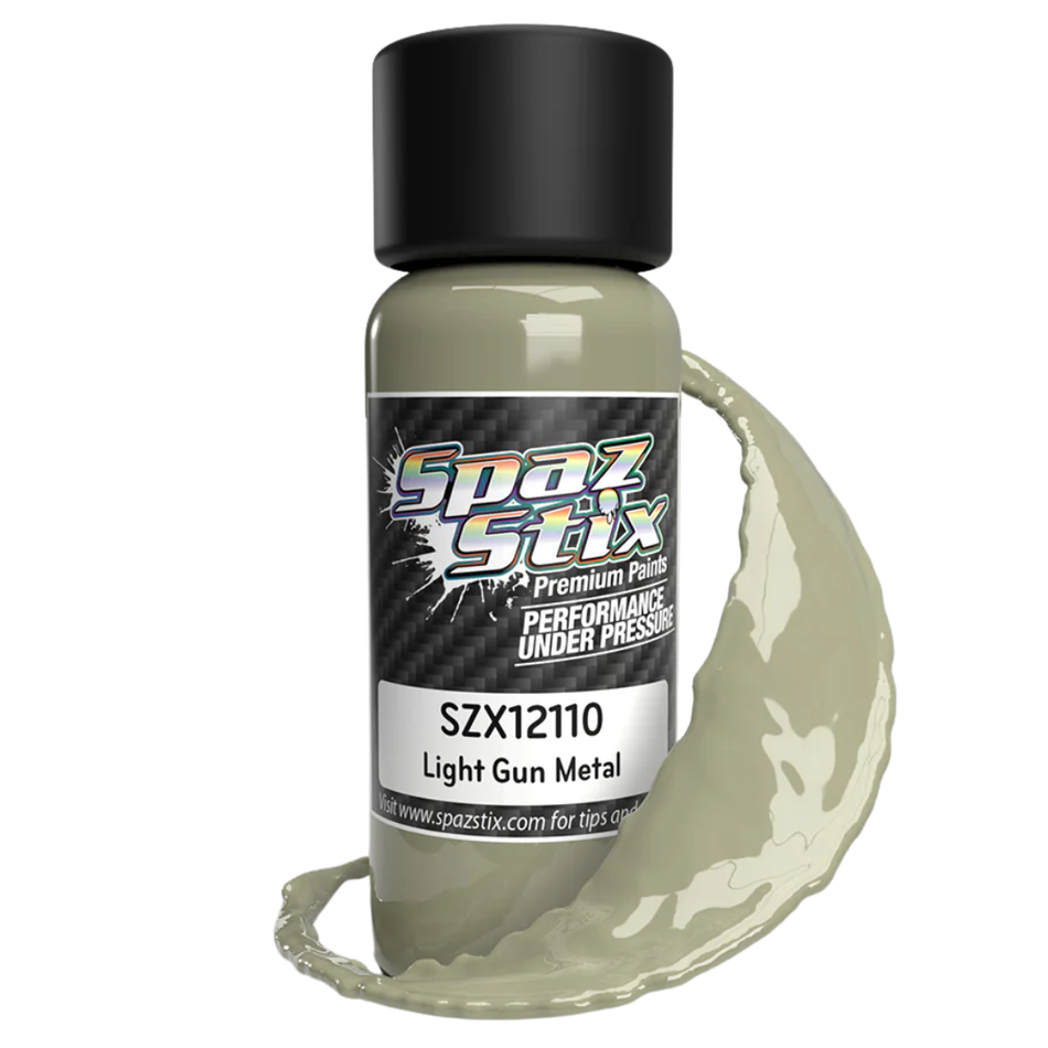 Spaz Stix Light Gunmetal Airbrush Ready Paint 2oz 59ml Bottle SZX12110