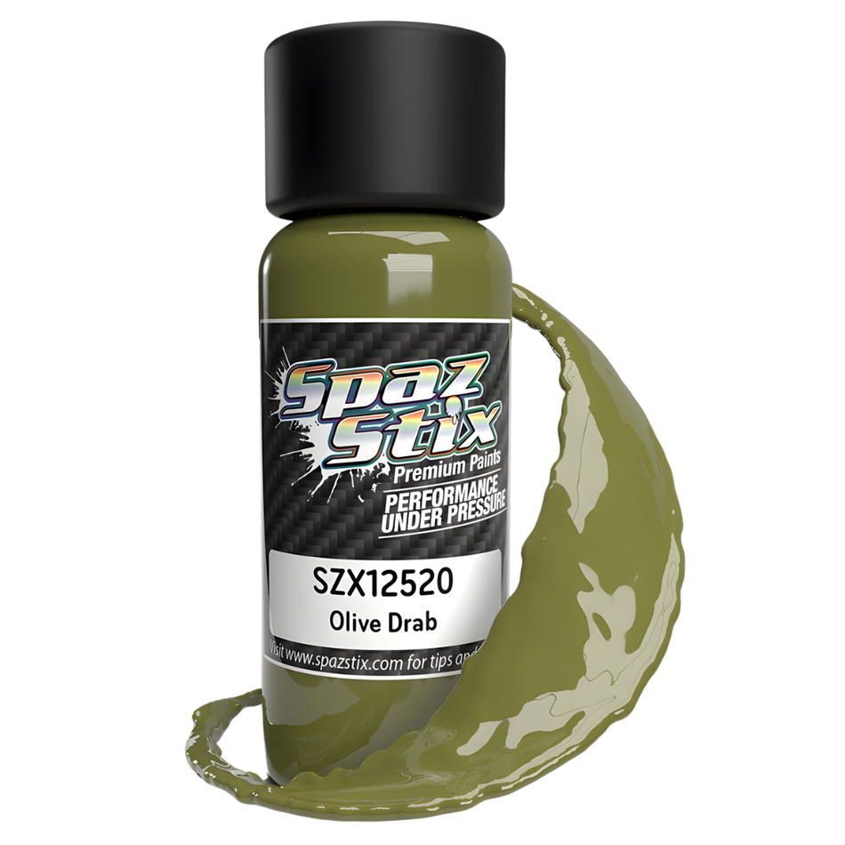 Spaz Stix Olive Drab Airbrush Paint 59ml Polycarbonate RC SZX12520