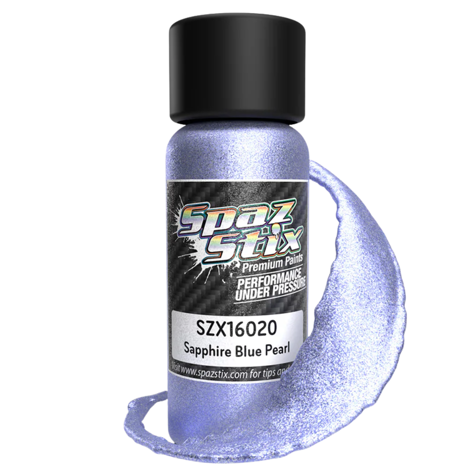 Spaz Stix Sapphire Blue Pearl Airbrush Ready Paint 2oz 59ml Bottle SZX16020