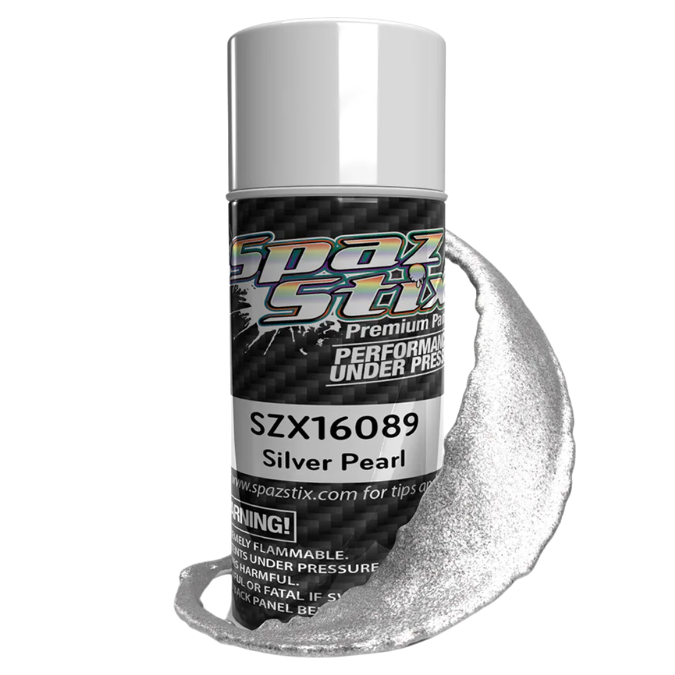 Spaz Stix Silver Pearl Paint Aerosol 3.5oz 104ml Can SZX16089