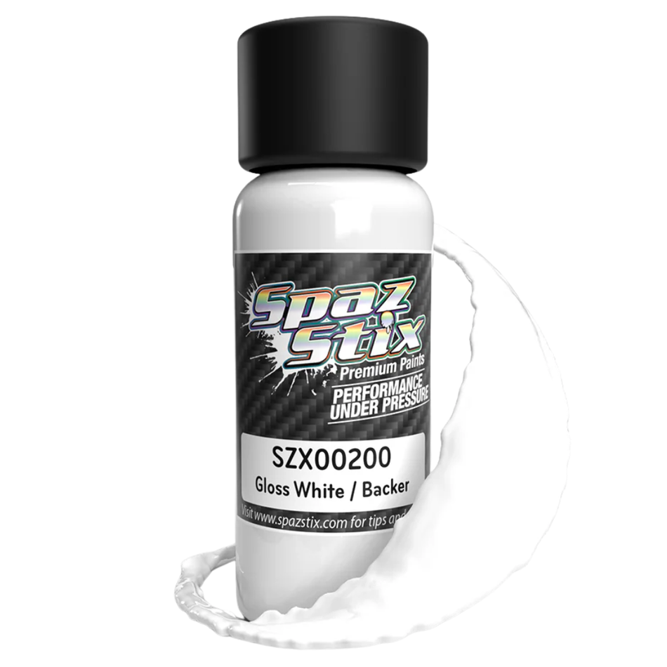 Spaz Stix Solid White Backer Airbrush Ready Paint 2oz 59ml Bottle SZX00200